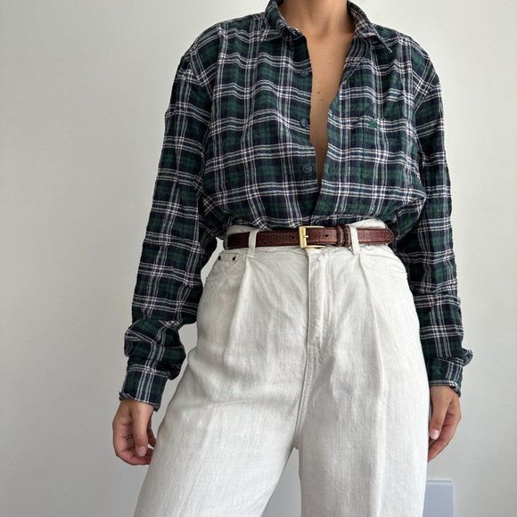 Burberry Brit plaid flannel button down shirt - Picture 6 of 9